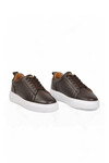 Kahve Hakiki Deri Bağcıklı Kalın Rahat Tabanlı Erkek Casual Ayakkabı Sneaker 272303 