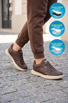 Kahve Bağcıklı Hafif Rahat Tabanlı Erkek Casual Yürüyüş Ayakkabı Sneaker 2297 Cilt