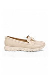 Tokalı Hafif Rahat Kadın Krem Klasik Casual Ayakkabı Loafer 067 26K Z