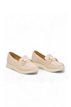 Tokalı Hafif Rahat Kadın Krem Klasik Casual Ayakkabı Loafer 067 26K Z