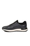 Erkek Lacivert Hakiki Deri Casual Ayakkabı Bağcıklı Rahat Konfor Tabanlı Sneaker M294 M