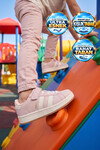Pudra Cırt Bantlı Unisex Çocuk Yürüyüş ve Spor Ayakkabı Sneaker Coop F