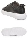 Siyah-Beyaz Hakiki Deri Bağcıklı Kalın Rahat Tabanlı Erkek Casual Ayakkabı Sneaker 272303 