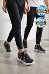 Bağcıklı Hafif Rahat Unisex Siyah-Beyaz Yürüyüş ve Spor Ayakkabı Sneaker 2032 G