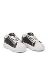 Siyah-Beyaz Bağcıklı Kalın Rahat Tabanlı Erkek Casual Yürüyüş Ayakkabı Sneaker   26201 M