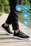 Siyah-Beyaz Fileli Hafif Esnek Unisex Spor Ayakkabı 26102 M