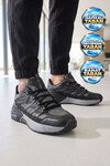 Bağcıklı Kauçuk Taban Ortopedik Siyah-Füme Erkek Yürüyüş ve Spor Ayakkabı Sneaker 2427