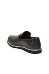 Siyah Hakiki Deri Erkek Klasik Casual Ayakkabı Loafer 5770 M