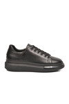 Siyah Memory Foam Hakiki Deri Erkek Spor Ayakkabı Premium Casual Sneaker 6601 M