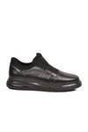 Siyah Hakiki Deri Slip-On Konfor Taban Erkek Casual Ayakkabı Sneaker 6961 M
