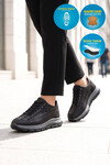 Siyah Hakiki Deri Bağcıklı Rahat Tabanlı Erkek Casual Ayakkabı Sneaker 160