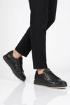 Siyah Hakiki Deri Erkek Casual Sneaker Memory Taban Premium Casual Ayakkabı M030 M