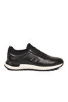 Erkek Siyah Hakiki Deri Casual Ayakkabı Bağcıklı Rahat Konfor Tabanlı Sneaker M294 M