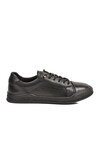 Siyah Hakiki Deri Erkek Sneaker Delikli Nefes Alabilen Casual Memory Taban M682 M