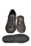 Siyah Hakiki Deri Erkek Sneaker Delikli Nefes Alabilen Casual Memory Taban M682 M