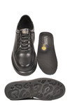 Siyah Hakiki Deri Erkek Sneaker  Memory Taban Premium Casual Ayakkabı M704-1 M