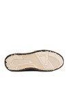 Siyah Hakiki Deri Kroko Desenli Kalın Taban Erkek Casual Ayakkabı Sneaker E058 M