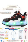 Erkek Çocuk Siyah Kırmızı Şarjlı Işıklı Akıllı Bağcıklı Tekerlekli Paten Ayakkabı Yung