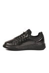 Siyah Kroko Lastik Bağcıklı Erkek Sneaker Balase M