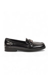 Tokalı Şık Rahat Loafer Ayakkabı Siyah Parlak Kadın Klasik Casual Ayakkabı PC-56058