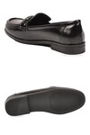 Tokalı Şık Rahat Loafer Ayakkabı Siyah Parlak Kadın Klasik Casual Ayakkabı PC-56058