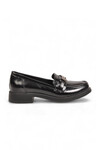Siyah Parlak Tokalı Şık Rahat Loafer Kadın Klasik Casual Ayakkabı PC-56064 