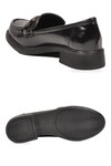 Siyah Parlak Tokalı Şık Rahat Loafer Kadın Klasik Casual Ayakkabı PC-56064 