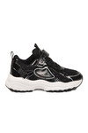 Siyah Cırtlı Bağcıklı Kalın Tabanlı Kız Çocuk Spor Ayakkabı Sneaker Sımba