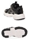 Siyah Cırtlı Bağcıklı Kalın Tabanlı Kız Çocuk Spor Ayakkabı Sneaker Sımba