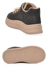 Kalın Tabanlı Bağcıklı Şık Rahat Siyah Kadın Sneaker Bot 26K421 