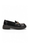 Tokalı Şık Rahat Hafif Kadın Siyah Rugan Klasik Casual Ayakkabı Loafer 1805 Z