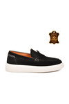 Erkek Siyah Süet Rahat Tabanlı Şık Hakiki Deri Smart Casual Ayakkabı Loafer 6795 M