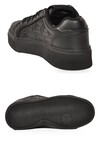 Siyah Bağcıklı Kalın Rahat Tabanlı Erkek Casual Yürüyüş Ayakkabı Sneaker  26201 M