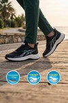 Siyah Fileli Memory Foam Erkek Günlük Spor Ayakkabı Hafif Esnek Sneaker E275 M