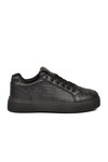 Siyah Bağcıklı Kalın Tabanlı Rahat Şık Unisex Casual Yürüyüş ve Spor Ayakkabı Sneaker 26201 G