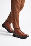 Tan Genuine Leather Womens Boots 25405001K Z