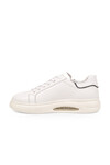 Kauçuk Tabanlı Bağcıklı Sneaker Beyaz Hakiki Deri Erkek Casual Ayakkabı XS2456-6015 