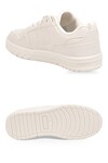 Beyaz Bağcıklı Kalın Tabanlı Unisex Yürüyüş ve Spor Ayakkabı Sneaker Foor