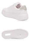 Bağcıklı Kalın Tabanlı Kadın Beyaz Casual Yürüyüş Ayakkabı Sneaker Code 419