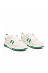 Beyaz-Yeşil Bağcıklı Kalın Tabanlı Unisex Yürüyüş ve Spor Ayakkabı Sneaker Foor