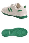 Beyaz-Yeşil Bağcıklı Kalın Tabanlı Unisex Yürüyüş ve Spor Ayakkabı Sneaker Foor