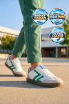 Beyaz-Yeşil Bağcıklı Hafif Rahat Unisex Yürüyüş ve Spor Ayakkabı Sneaker 234750