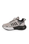 Cırt Bantlı Kalın Tabanlı Beyaz-Siyah Erkek Çocuk Yürüyüş ve Spor Ayakkabı Sneaker 748 Cilt