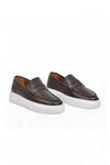 Kahve-Beyaz Hakiki Deri Şık Rahat Erkek Casual Ayakkabı Loafer 272305