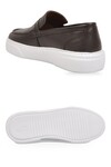 Kahve-Beyaz Hakiki Deri Şık Rahat Erkek Casual Ayakkabı Loafer 272305