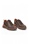 Kahve Hakiki Deri Kaymaz Tabanlı Erkek Casual Sneaker Ayakkabı 152-24252