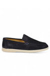 Lacivert Hakiki Deri Şık Rahat Espadril Erkek Casual Ayakkabı Loafer 6K020-217