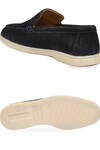 Lacivert Hakiki Deri Şık Rahat Espadril Erkek Casual Ayakkabı Loafer 6K020-217