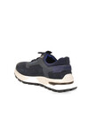 Kauçuk Tabanlı Bağcıklı Sneaker Lacivert Hakiki Deri Erkek Casual Ayakkabı HZ0730-F0056