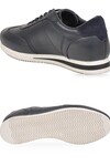Kauçuk Tabanlı Bağcıklı Sneaker Lacivert Hakiki Deri Erkek Casual Ayakkabı HZ1003-7811
